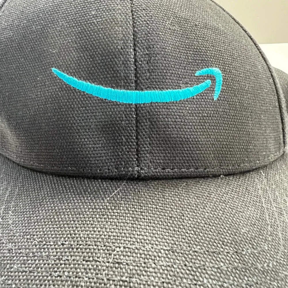 Amazon EWR4 Leadership CornerStone Canvas Snapback Hat Black Teal Smile Logo